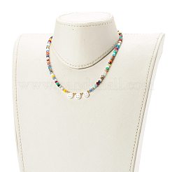 Juego de pulseras y collar de cuentas de vidrio electrochapado&nbsp;SJEW-JS01200