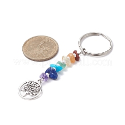 Llaveros con chips de piedras preciosas naturales de chakra&nbsp;KEYC-JKC00550-03