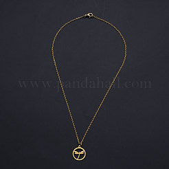 201 colliers pendentifs en acier inoxydable&nbsp;NJEW-S105-JN586-40-2