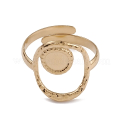 Ionenplattierung (IP) 304 Edelstahl hohl oval Manschette Ring Zubehörse&nbsp;RJEW-G285-19G