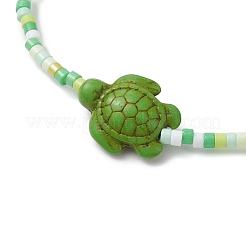 Handgefertigte Stretch-Armbänder aus Glasperlen und synthetischen Türkisperlen für Kinder&nbsp;BJEW-JB11301-02