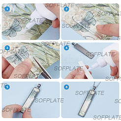 DIY Blanko Kuppel Rechteck Anhänger Bausätze&nbsp;DIY-SP0001-98AS