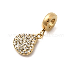 304 Edelstahl Kristall Strass Meerestier europäischen baumeln Charms&nbsp;STAS-D153-02B-G