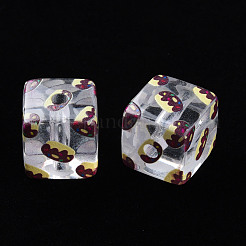 Transparent bedruckten Acryl-Perlen&nbsp;MACR-S374-09A-01
