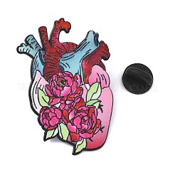 Broches de esmalte con forma de corazón floral&nbsp;AL-I001-02EB-04
