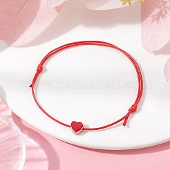 10-teiliges Set mit geflochtenen Perlenarmbändern aus legierter Emaille mit Herzmotiv&nbsp;BJEW-JB09740-01A