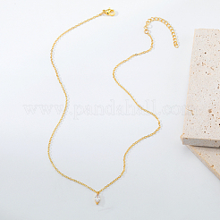 Colliers avec pendentif œil de cheval en laiton pavé de zircones cubiques transparentes pour femmes&nbsp;XP9005