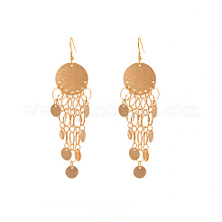 Boucles d'oreilles chandelier à pampilles rondes plates en alliage&nbsp;FS-WGE34C8-01