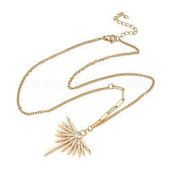 Colliers pendentifs en acier inoxydable 304 micro pavés de zircones cubiques transparentes pour femmes&nbsp;NJEW-Z103-01G-06
