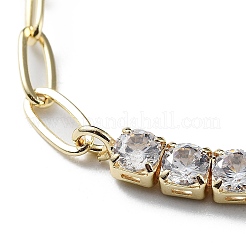 Pulseras de cadena con clip y strass de circonita cúbica con micropavé de latón&nbsp;BJEW-C052-04G