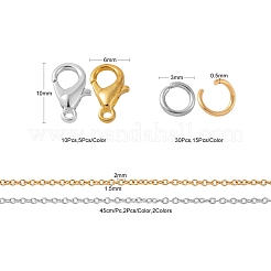 Kit para hacer collares con cadena de cable de acero inoxidable 304&nbsp;DIY-FS0001-26