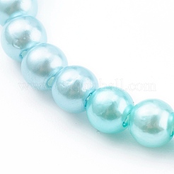 Bracelets ronds en perles extensibles en acrylique imitation perle pour enfants&nbsp;BJEW-JB05943