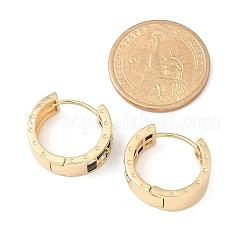 Micro ottone spianare zirconi Orecchini a cerchio&nbsp;LS-EJEW-H152-01C-G