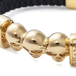 Pulseras de cordón de cuero sintético negro trenzado para hombre&nbsp;BJEW-K243-46G