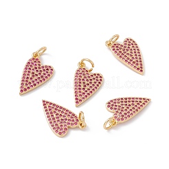 Rack-Plattierung Messing Mikropavé Hot Pink Kubisch Zirkonia-Anhänger&nbsp;ZIRC-C040-19G