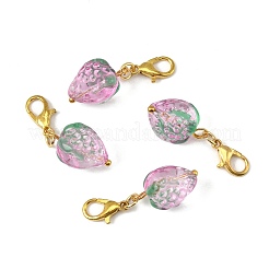 4 pendentif décoratif en forme de fraise fait à la main&nbsp;HJEW-FS00041-03