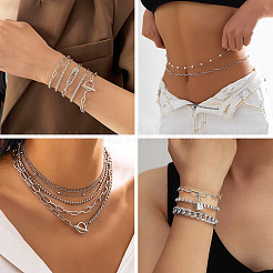 Kit fai da te per realizzare braccialetti/collane con catene di graffette in alluminio&nbsp;DIY-TA0012-91P