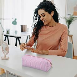 12 Stück gestreiftes Polyester-Federmäppchen mit Reißverschluss&nbsp;OFST-GO0001-11