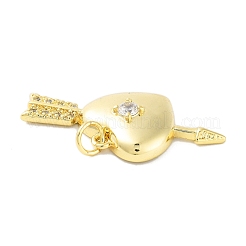 Ciondoli in ottone con placcatura a cremagliera con micro pavé di zirconi chiari&nbsp;KK-A208-05G