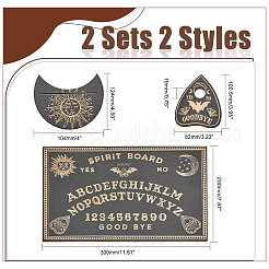 2 Set mit 2 geschnitzten Wahrsagebrettern aus Holz.&nbsp;AJEW-CA0003-75