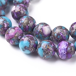 Zusammengesetzte synthetische Silberlinie Türkis und Charoite Perlenstränge&nbsp;G-D0006-C19-8mm