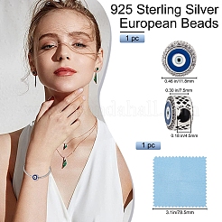 Rhodinierte europäische Perlen aus Sterlingsilber&nbsp;FIND-BBC0001-16