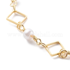 Bracciali a catena a maglia rombo in ottone&nbsp;BJEW-JB06165