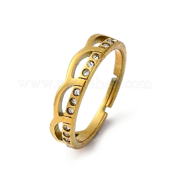 Anillos de dedo de acero inoxidable 304 con rhinestone&nbsp;RJEW-Q020-10G