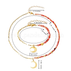 Ensembles de bracelet à breloques et pendentif en laiton&nbsp;SJEW-SZ0001-009G