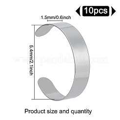 10 bracciale aperto in acciaio inossidabile 304&nbsp;BJEW-GO0001-02B