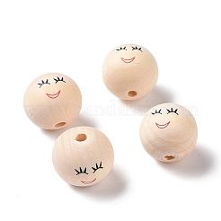 Perles européennes en bois imprimées&nbsp;WOOD-C001-03A-06