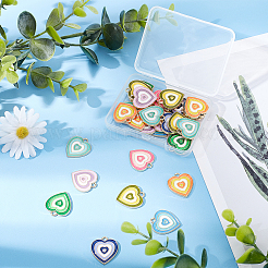 32pcs 8 couleurs rack placage pendentifs en émail en alliage d'or clair&nbsp;ENAM-NB0001-86