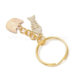 4 llavero de aleación esmaltada con forma de gato y espina de pescado.&nbsp;KEYC-JKC01467
