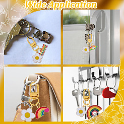 8 pz 4 stili fiore e arcobaleno lega smalto pendente decorazione&nbsp;HJEW-GO00112