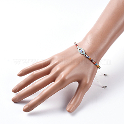 Bracelets de perles de nylon tressés réglables&nbsp;BJEW-JB05157-04