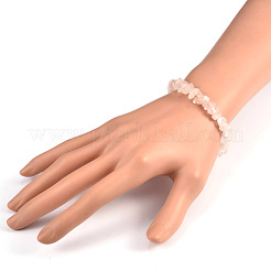 Bracelets élastiques de perles de quartz rose naturel&nbsp;BJEW-JB01826-02