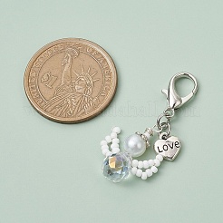 Decorazioni pendenti con perline di vetro angelo&nbsp;HJEW-MZ00109-01