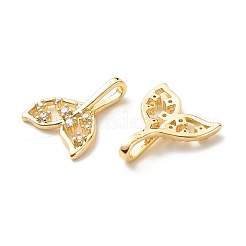 Pendentifs en zircone cubique micro pavé transparent en laiton écologiques&nbsp;X-KK-G405-02G-RS