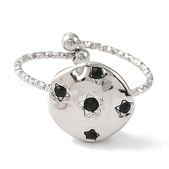 Bague réglable en acier inoxydable 304 pour femme&nbsp;RJEW-F166-10P-01