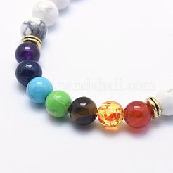 Pulseras de cuentas trenzadas Howlite naturales&nbsp;BJEW-F276-G07