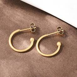 Pendientes de acero inoxidable 304 en forma de C&nbsp;EJEW-Z154-01G-02