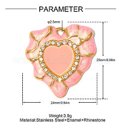 Colgantes de acero inoxidable 304 con esmalte y rhinestone de cristal.&nbsp;SA-OY002-93G-01
