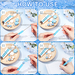 Weihnachts-DIY-Set zur Herstellung von Kugelschreibern mit Schneeflocke und runden Perlen&nbsp;DIY-SC0026-02