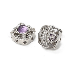 Messing-Pavé-Mehrstrangglieder mit natürlichem Amethyst&nbsp;KK-D366-01P-J
