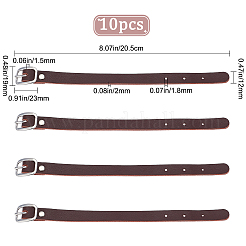 Bracelet de montre en cuir de vachette&nbsp;AJEW-WH0258-251B