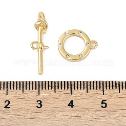 Fermagli a ginocchiera in zircone chiaro micro pavè di ottone&nbsp;KK-K391-14G