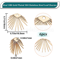 6 pendentif en acier inoxydable 304 avec placage ionique (IP)&nbsp;STAS-BBC0002-26