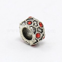 Perline europee in lega di zinco di grado a strass&nbsp;CPDL-L001-04H