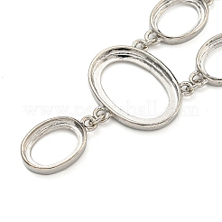 Fabrication de colliers à breloques ovales en laiton plaqué sur support avec plateau&nbsp;NJEW-A024-02P