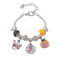 Braccialetti con ciondoli in lega smaltata di Halloween&nbsp;BJEW-JB12009-02